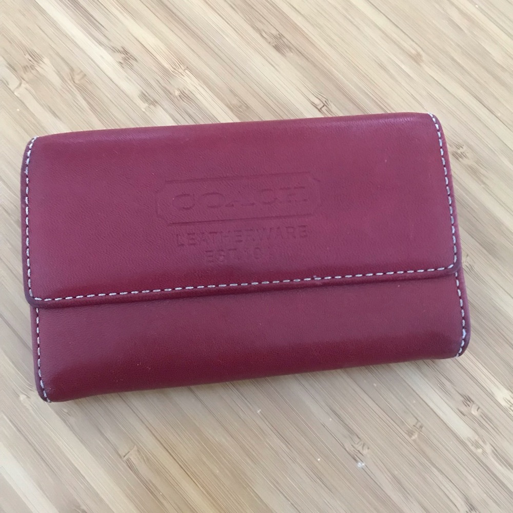 Red leather Coach wallet